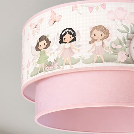 Brilagi - Plafón infantil LED BOBO 1xE27/60W/230V Ø 40 cm rosa/hadas