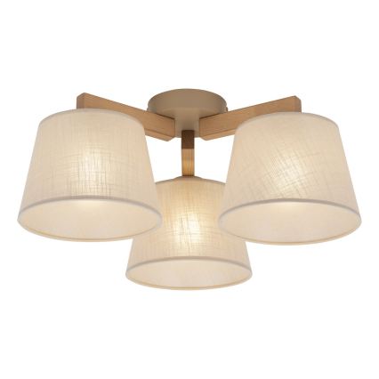 Brilagi - Plafón LATTE SABIA 3xE27/15W/230V pino/beige