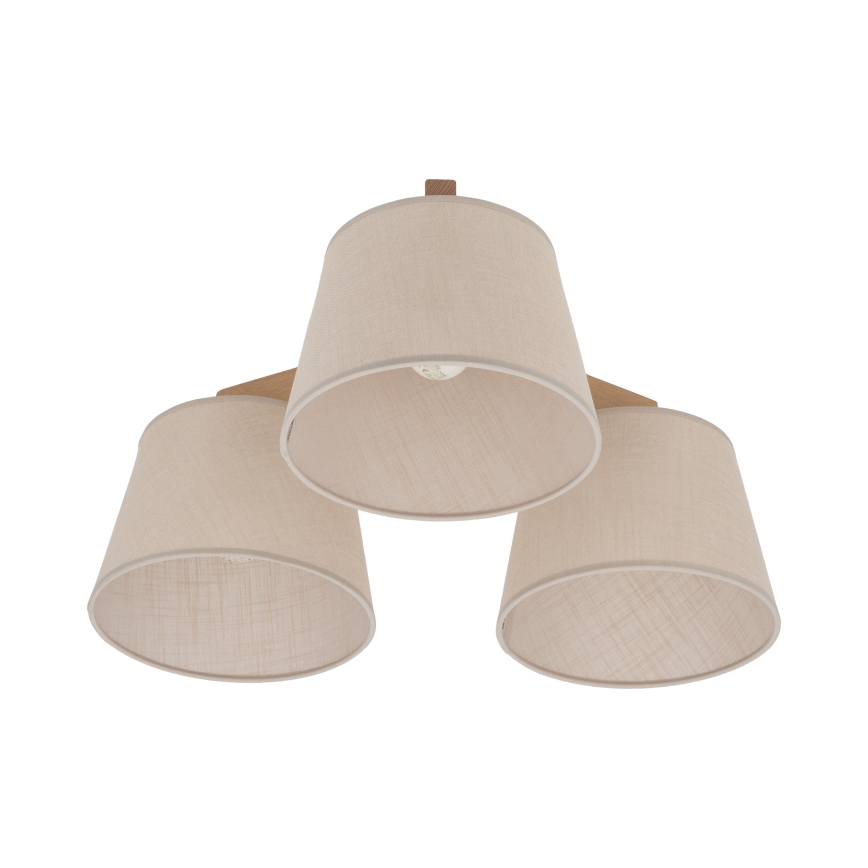 Brilagi - Plafón LATTE SABIA 3xE27/15W/230V pino/beige