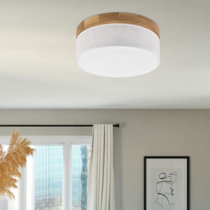Brilagi - Plafón LED BELLADONNA LED/20W/230V Ø 30 cm blanco/roble
