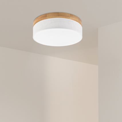 BRILAGI - Plafón LED BELLADONNA LED/36W/230V Ø 40 cm blanco/roble
