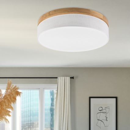 BRILAGI - Plafón LED BELLADONNA LED/36W/230V Ø 50 cm blanco/roble