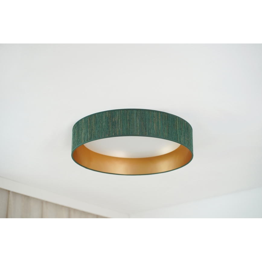 Brilagi - Plafón LED BOSTON ROLLER LED/24W/230V diá. 45 cm paja verde/dorado
