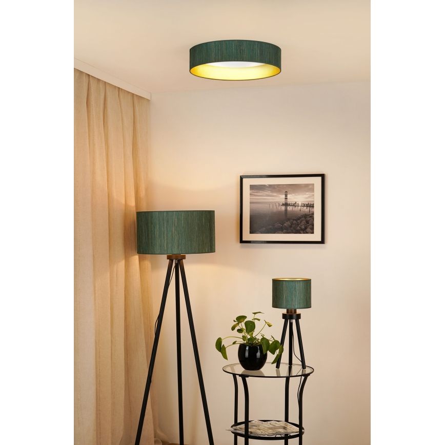 Brilagi - Plafón LED BOSTON ROLLER LED/24W/230V diá. 45 cm paja verde/dorado