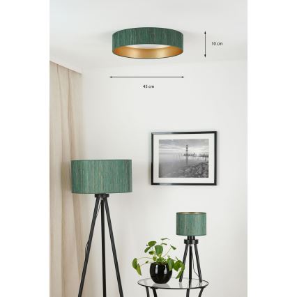 Brilagi - Plafón LED BOSTON ROLLER LED/24W/230V diá. 45 cm paja verde/dorado