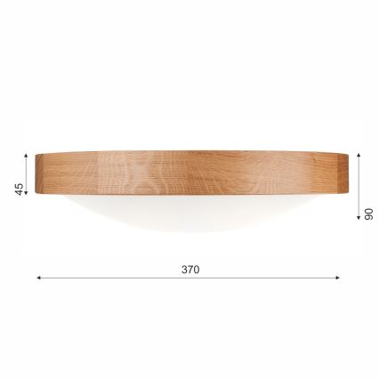 BRILAGI - Plafón LED CARVALHO SLIM 2xE27/15W/230V roble, Ø 37 cm