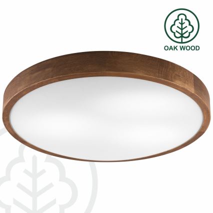 BRILAGI - Plafón LED CARVALHO SLIM 3xE27/15W/230V roble cerezo diámetro 47 cm