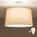 Brilagi - Plafón LED CERIA de montaje en superficie 1xE27/60W/230V Ø 45 cm blanco/beige