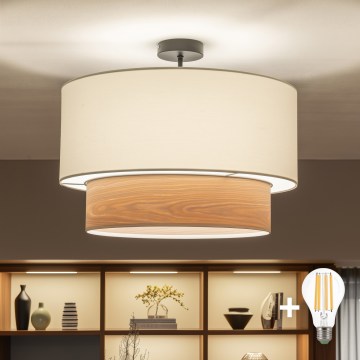 Brilagi - Plafón LED CERIA de montaje en superficie 1xE27/60W/230V Ø 50 cm negro/blanco/beige