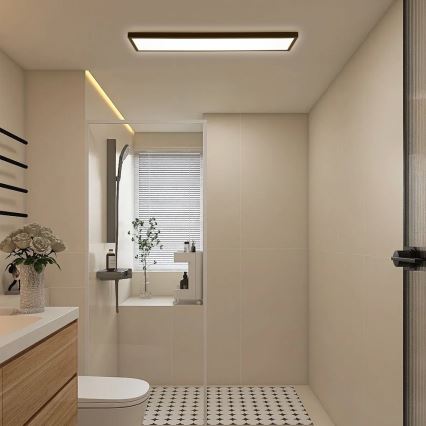 Brilagi- Plafón LED de baño FRAME LED/40W/230V 120x30 cm IP44 negro