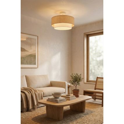 Brilagi - Plafón LED de superficie BOHO ECO 1xE27/10W/230V Ø 40 cm beige/crema
