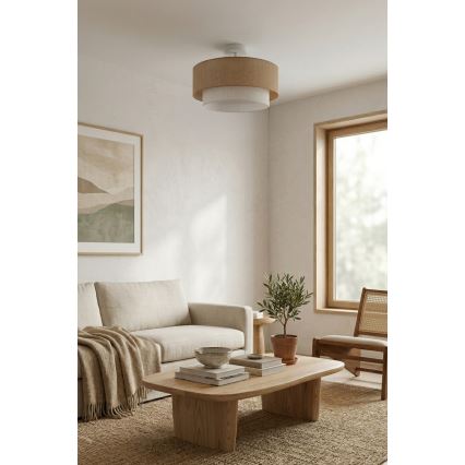 Brilagi - Plafón LED de superficie BOHO ECO 1xE27/10W/230V Ø 40 cm beige/crema