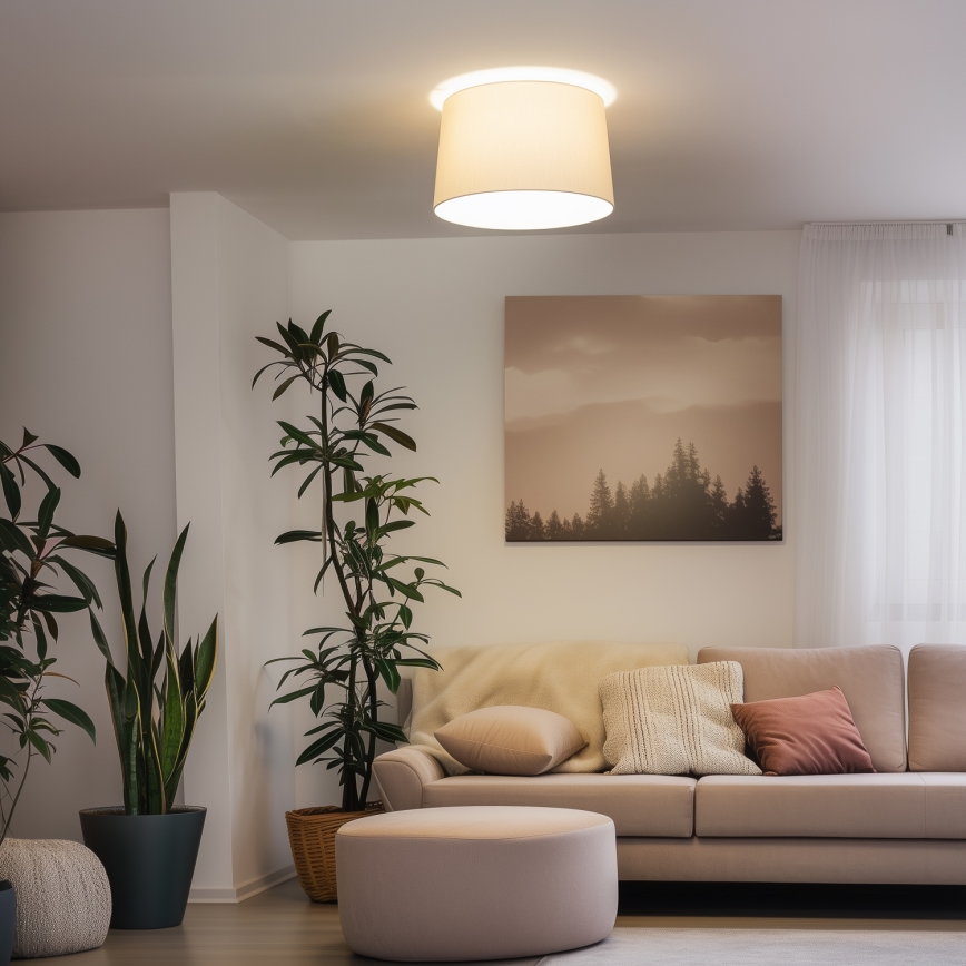 Brilagi - Plafón LED de superficie CERIA 1xE27/40W/230V, diámetro 45 cm, beige