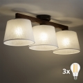 BRILAGI - Plafón LED de superficie LATTE 3xE27/15W/230V pino/blanco