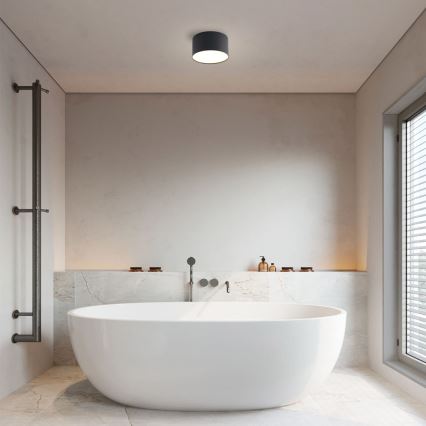 Brilagi - Plafón LED de techo para baño FORIS LED/9W/230V Ø 9 cm negro IP44