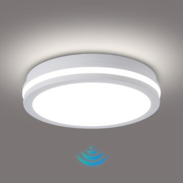 Brilagi - Plafón LED de techo para exterior con sensor BENE LED/24W/230V Ø 26 cm blanco IP54