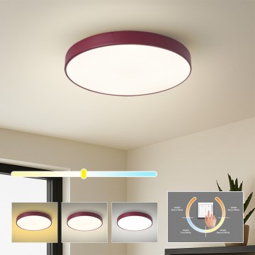Brilagi - Plafón LED de techo POOL 48W/230V 3000/4000/6000K, diámetro 40 cm, burdeos