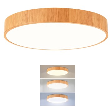 Brilagi - Plafón LED de techo POOL LED/36W/230V 3000/4000/6000K Ø 30 cm con acabado en madera