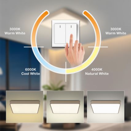 Brilagi - Plafón LED de techo POOL LED/48W/230V 3000/4000/6000K 50x50 cm beige