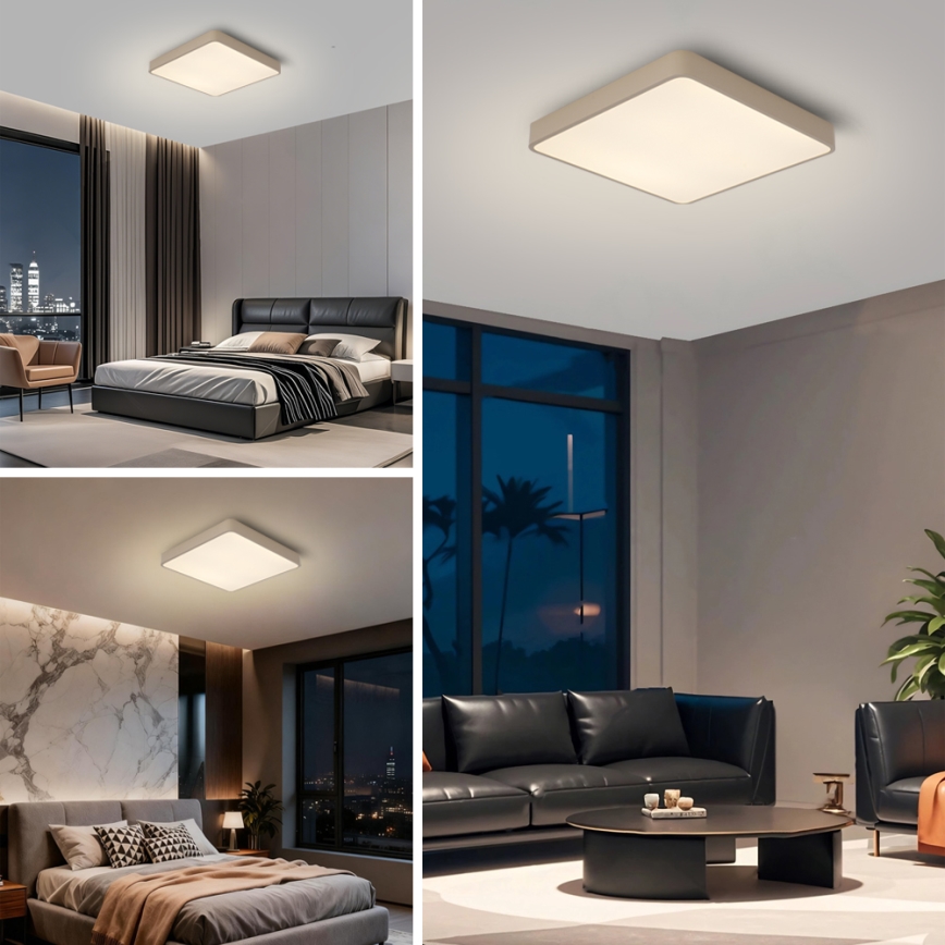 Brilagi - Plafón LED de techo POOL LED/48W/230V 3000/4000/6000K 50x50 cm beige