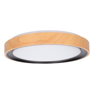 Brilagi - Plafón LED FLOCO LED/24W/230V Ø 30 cm acabado en madera/negro