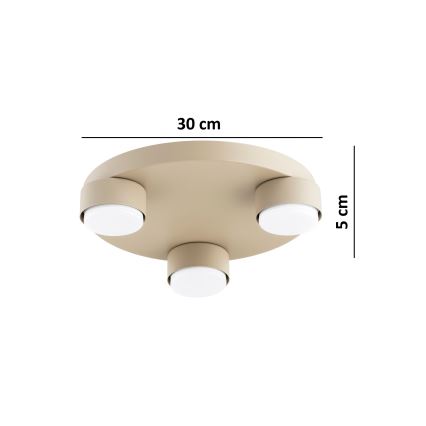BRILAGI - Plafón LED MONO 3xGX53/30W/230V, Ø 30 cm, beige