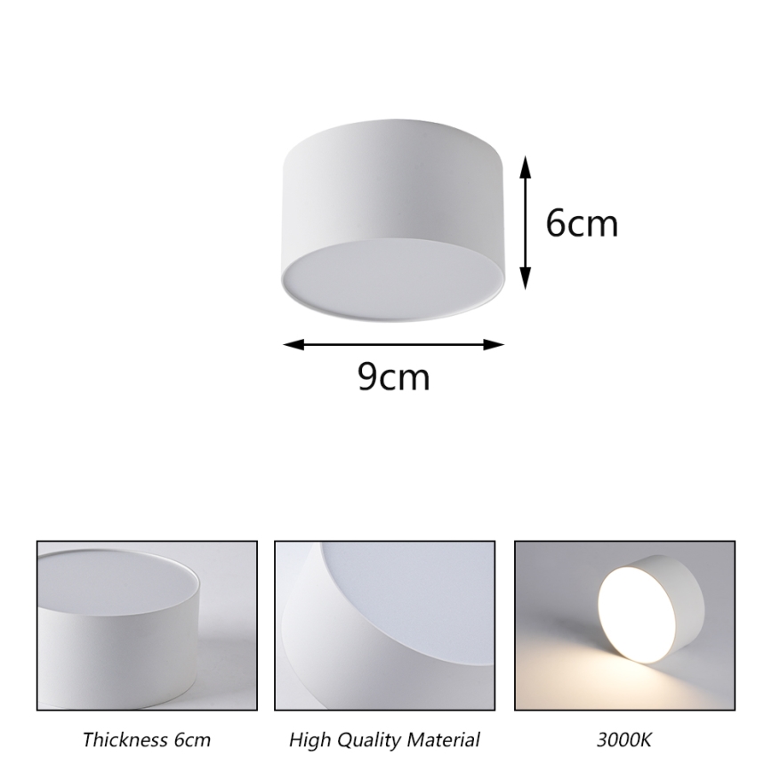 Brilagi - Plafón LED para baño FORIS LED/9W/230V Ø 9 cm blanco IP44