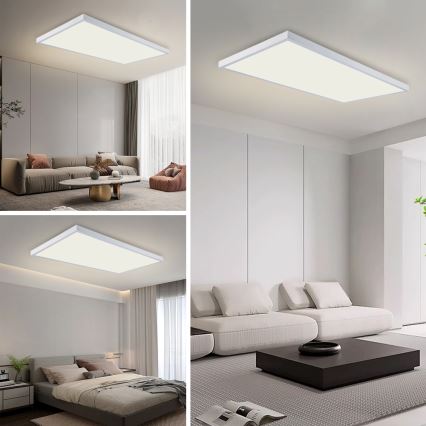 Brilagi - Plafón LED para baño FRAME LED/96W/230V 120x60 cm 3000/4000/6000K IP44 blanco