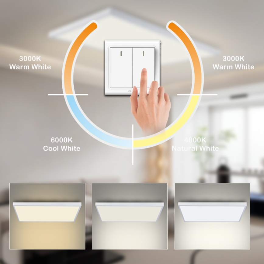 Brilagi - Plafón LED para baño FRAME LED/96W/230V 120x60 cm 3000/4000/6000K IP44 blanco