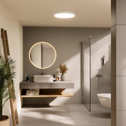 Brilagi - Luminaria LED de techo para baño POOL LED/36W/230V 3000/4000/5500K Ø 40 cm IP54 blanca