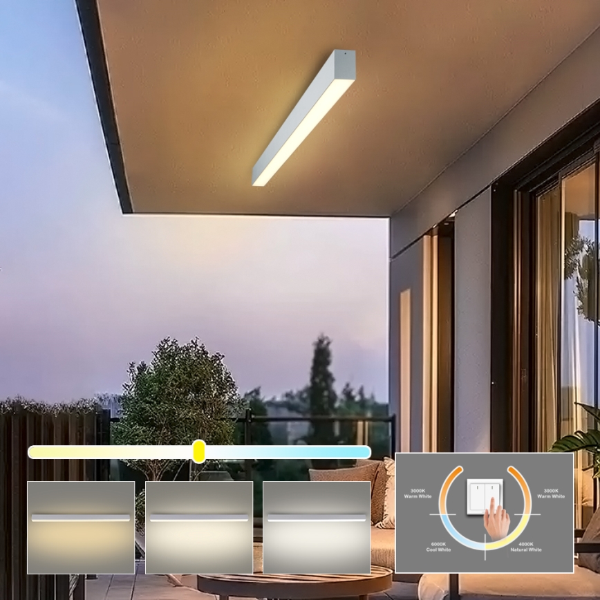 Brilagi - Plafón LED de techo para baño SLEEKLINE LED/40W/230V 3000/4500/6000K plateado IP44
