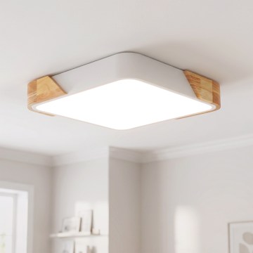 Brilagi - Plafón LED PILANA LED/24W/230V roble/blanco 32x32 cm