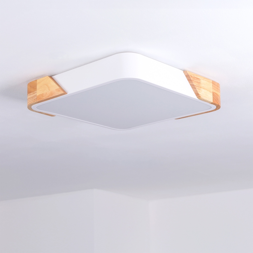 Brilagi - Plafón LED PILANA LED/24W/230V roble/blanco 32x32 cm