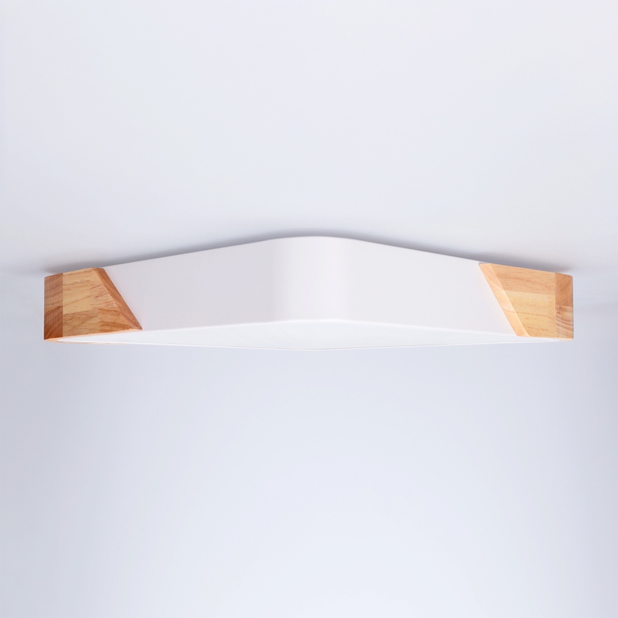 Brilagi - Plafón LED PILANA LED/24W/230V roble/blanco 32x32 cm