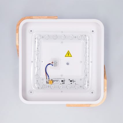 Brilagi - Plafón LED PILANA LED/24W/230V roble/blanco 32x32 cm