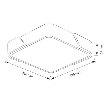 Brilagi - Plafón LED PILANA LED/24W/230V roble/blanco 32x32 cm