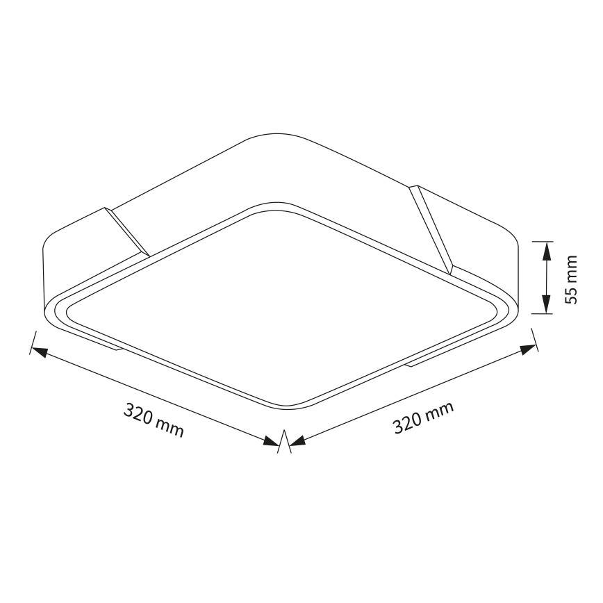 Brilagi - Plafón LED PILANA LED/24W/230V roble/blanco 32x32 cm
