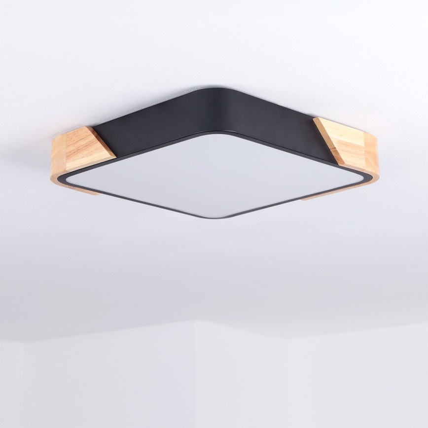 BRILAGI - Plafón LED PILANA LED/24W/230V roble/negro 32x32 cm
