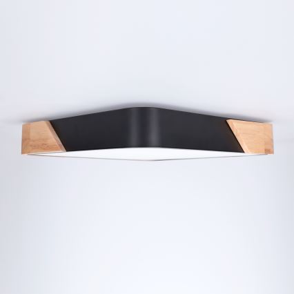 BRILAGI - Plafón LED PILANA LED/24W/230V roble/negro 32x32 cm