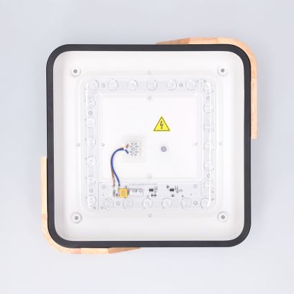 BRILAGI - Plafón LED PILANA LED/24W/230V roble/negro 32x32 cm