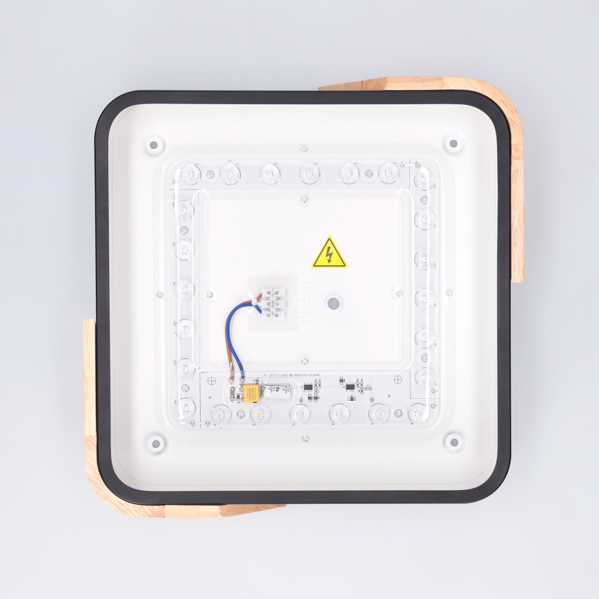 BRILAGI - Plafón LED PILANA LED/24W/230V roble/negro 32x32 cm
