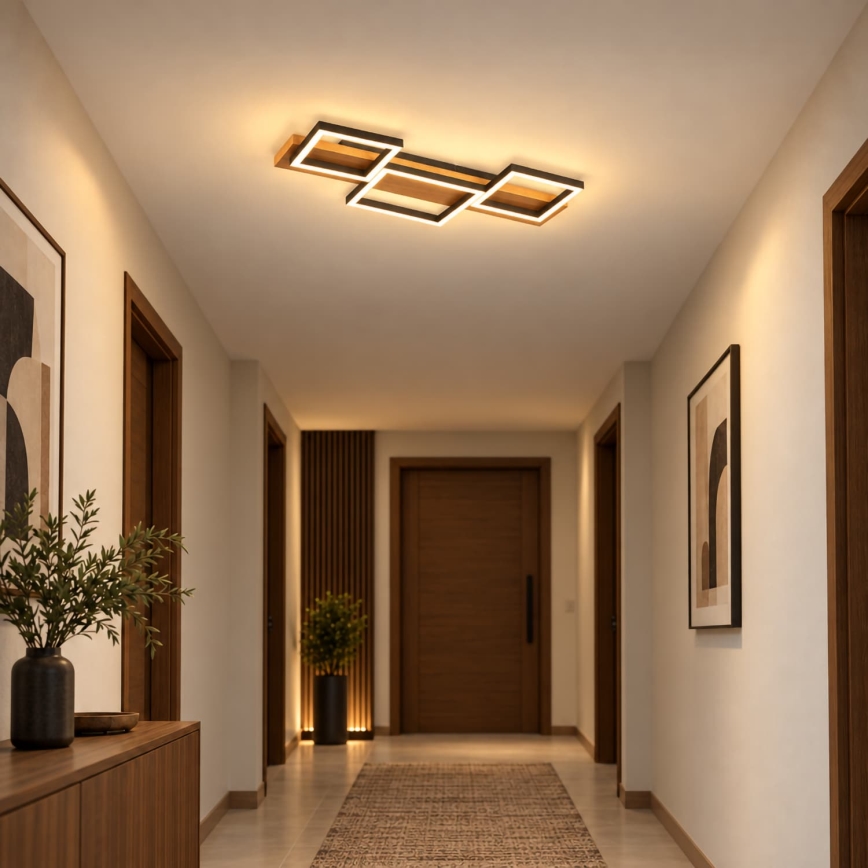 BRILAGI - Plafón LED PLANK LED/30W/230V 4000K 34,5x65 cm madera