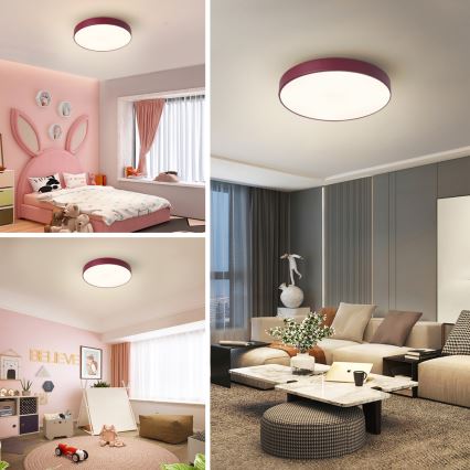 Brilagi - Plafón LED POOL LED/36W/230V 3000/4000/6000K Ø 30 cm burdeos