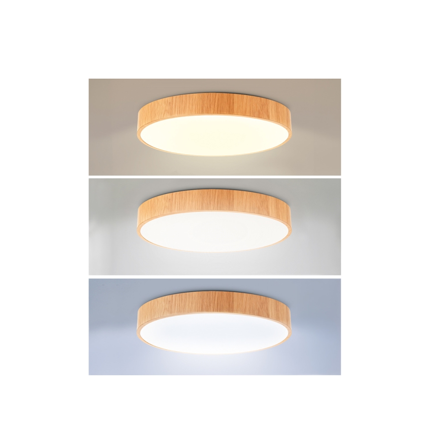 Brilagi - Plafón LED de techo POOL LED/36W/230V 3000/4000/6000K Ø 30 cm con acabado en madera