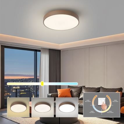 Brilagi - Plafón LED POOL LED/36W/230V 3000/4000/6000K Ø 30 cm marrón