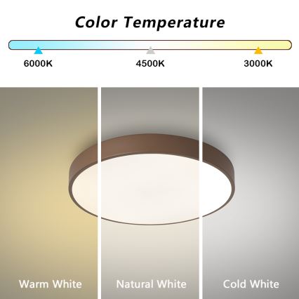 Brilagi - Plafón LED POOL LED/36W/230V 3000/4000/6000K Ø 30 cm marrón