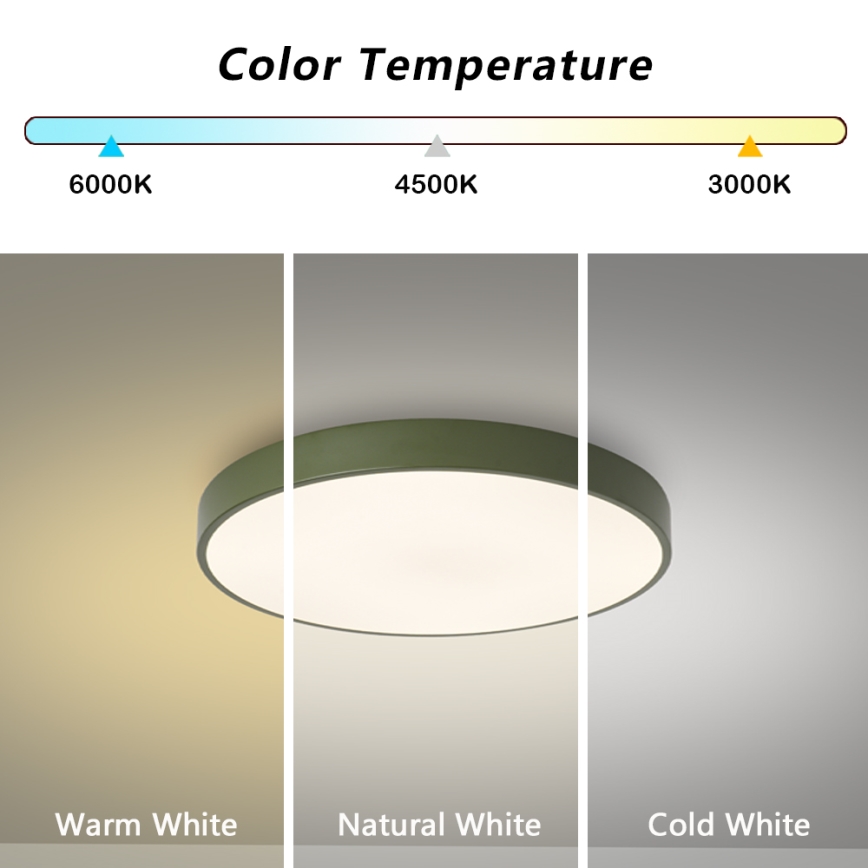 Brilagi - Plafón LED POOL LED/36W/230V 3000/4000/6000K Ø 30 cm verde