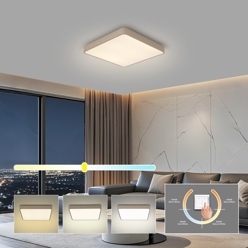 Brilagi - Plafón LED POOL LED/36W/230V 3000/4000/6000K 40x40 cm beige