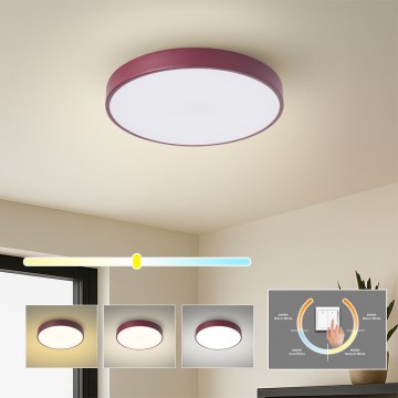 Brilagi - Plafón LED POOL LED/36W/230V 3000/4000/6000K Ø 30 cm burdeos