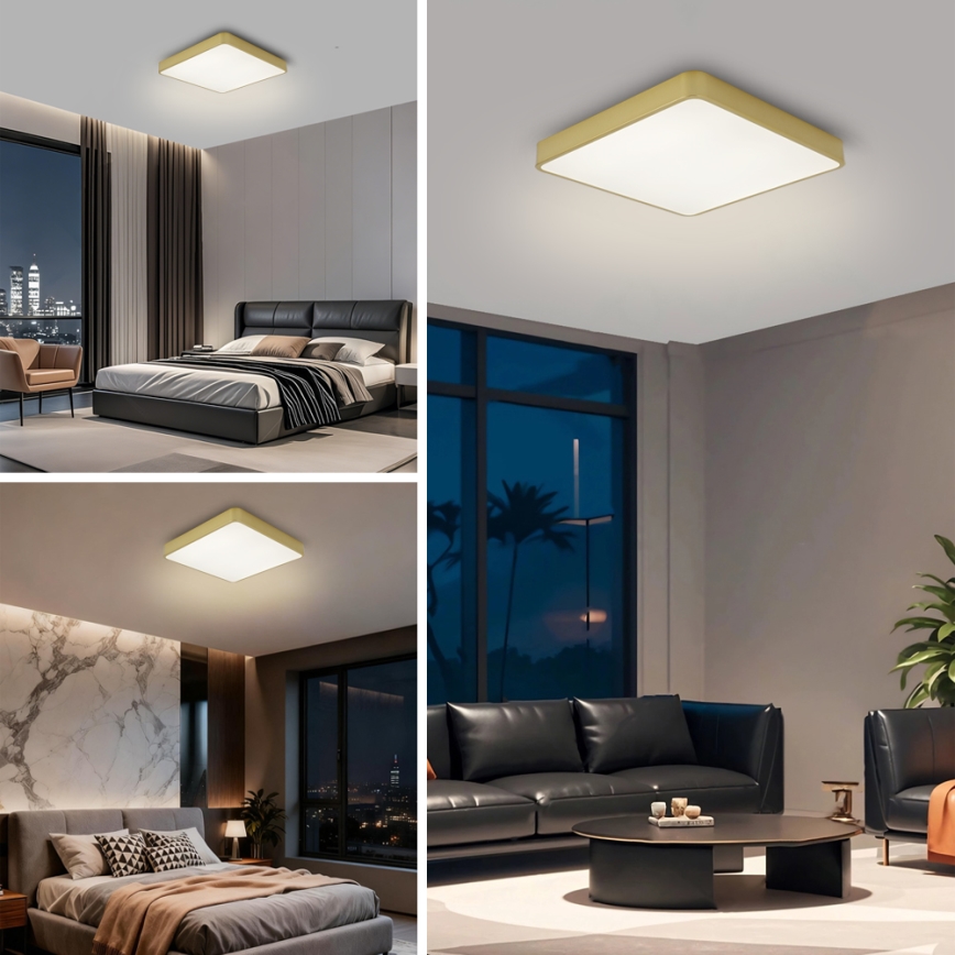 BRILAGI - Plafón LED POOL SQUARE LED/36W/230V 3000/4000/6000K 40x40 cm dorado